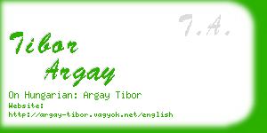 tibor argay business card